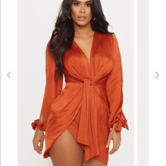 Rustic Orange Satin Dress - Picture 2 of 2